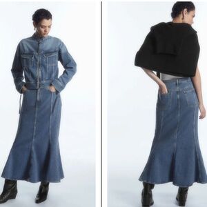 COS Denim Panel Swing Skirt NWT Size 14